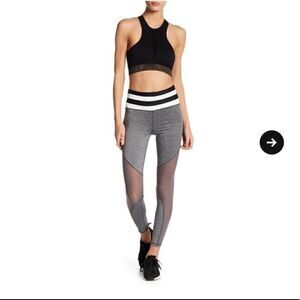 C&C California yoga legging gray colorblock mesh M